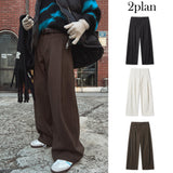 Matty Wool Deep Tuck Wide Slacks