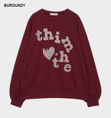 Checker Heart Overfit Sweatshirt