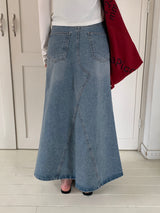 [ORIGINAL] Testy Cutout Denim Long Skirt