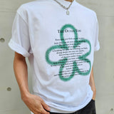 クローバーハートプリントオーバーサイズフィット半袖Tシャツ
