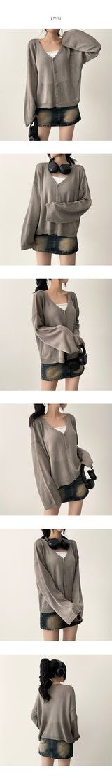 TJ V-Neck Summer Knit Cardigan