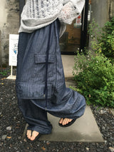 Multi-pocket non-fade shirring cargo pants (2c)