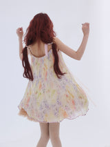 ROSE ISLAND シフォン ギャザー Aライン スリップドレス