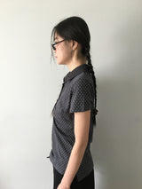 Shirring Dot Collar T-Shirt (3color)