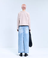 85-VIVAJ048 Multi-Color Crop Tweed Jacket Pink