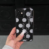 [MADE] glitter dot slogan glass bumper case