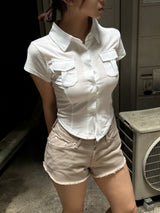 Bipocket  Half Shirts  slim