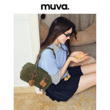 muva. Genuine‑Leather Cowhide‑Velvet Boston Bag, Large‑Capacity Original Niche Shoulder Purse for Autumn Winter, New Arrival Sep 3