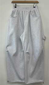 SUNNY SIDE UP☀CARPENTER TWO PINTUCK PARACHUTE BALLOON SWEAT PANTS 🖤🤍🩶3COLOR