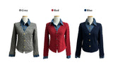 Perry Denim-Layer Cable Knit Long Sleeve Cardigan