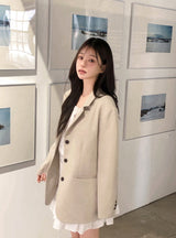 Back Slit Tailored Single Jacket (3color)