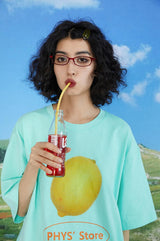 サマーショートスリーブTシャツ ウィズ カラーブロッキング＆ブレーザブルプリントカジュアルウェア