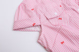 Cherry Piece Crinkle Button Shirt 232105612