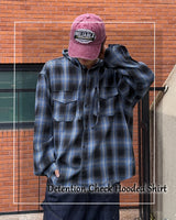 Detention Check Hooded Shirt (Blue)