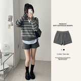 Cozy fit knitwear banding short pants