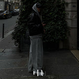 [HFORUS MADE]Layer Shoulder Hooded zip-up IN GREY