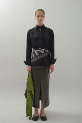 Hidden Embroidery Stitch Shirt_Black