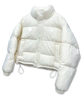 Double Logo Volume Puffer Padding_Cream