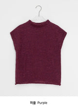 Rahini Layered Half-Neck Cap Short Sleeve Knit