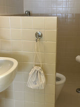 Clam string pouch _ Natural stripe