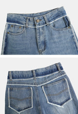 Overlock Side Cutting Denim Pants