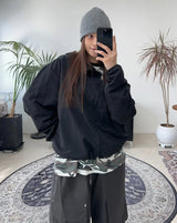 Rippen diagonal zipper windbreaker