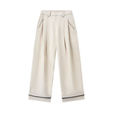 DVRK PRIVÉ DOUBLE PLEATED WIDE-LEG PANTS - CREAM