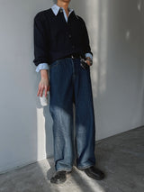 ASCLO Washed Wide Denim Pants (4color)