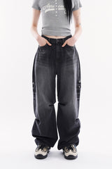 Milo snap wide denim pants