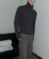 Bluesf Stripe Double Turtleneck - WHITE