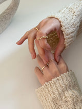 [4 set] bold chain ring set / 2 colors / daily simple mood silver ring