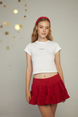EVIE celyn DIVIDED SKIRT RED