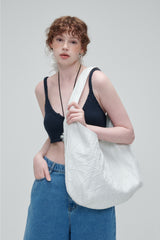 MADE_Big Curve Stitch Tote Bag / Plain white
