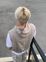 Snap Hooded Nylon Vest 3C