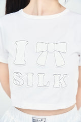 ワッペンステッチ半袖ミニTシャツ