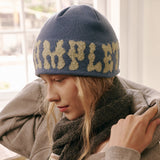 PomPom Logo Jacquard Beanie (Blue)