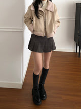 Checkered Micro Pleats Mini Skirt (2 colors)