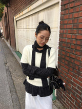 Berre Frill Cardigan + Muffler Set (2color)