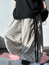 コリアン/ハイクオリティ🤎 トラックドットワイドセミバルーンロングパンツ 🤎🖤🐣💚 - 6カラーズ