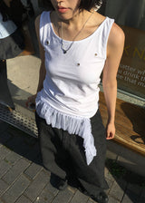 EYELET FRILL SLEEVELESS