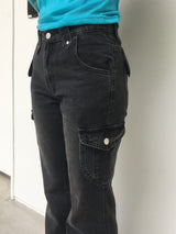 Nomad Washing Multi-Cargo Bootcut Denim Pants (3c)