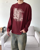 シャドープリント長袖Tシャツ