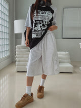 Side Round Pile Bermuda Pants