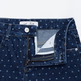 ダークブルードットデニムパンツ code 21100
