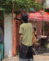 ベルストライプカラーショートスリーブTシャツ