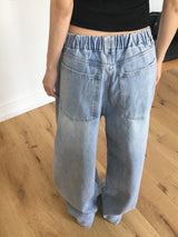 [MADE] Betz light washing back banding wide denim pants