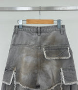 [UNISEX] Vintage Washing Cargo Wide Pants