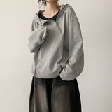 Noet Waffle Diagonal Zipper Warmer High Neck Hoodie