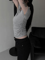 basic shirring short sleeve (2color)