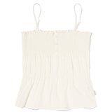 SHIRRING BLOUSE SLEEVELESS [WHITE]